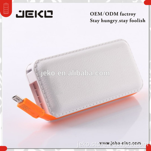 New products 2016 4400mah/5200mah portable power bank with bulit in cable